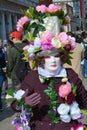 Mask and flowers, Venice, Italy, Europe