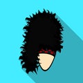 Mask with hair for the Scot.The Scottish national symbol.Scotland single icon in flat style vector symbol stock