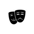 mask of happiness and sorrow icon. Element of theater and art illustration. Premium quality graphic design icon. Signs and symbols