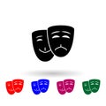 Mask of happiness and sorrow multi color icon. Simple glyph, flat vector of theatre icons for ui and ux, website or mobile