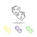 Mask Happy Sad colored icons. Element of theatre illustration. Signs and symbols icon for websites, web design, mobile app on Royalty Free Stock Photo