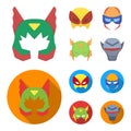 Mask on the head, helmet.Mask super hero set collection icons in cartoon,flat style vector symbol stock illustration web Royalty Free Stock Photo