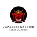 mask and helmet for samurai logo vector vintage illustration template design. japanese warrior armour for logo concept template Royalty Free Stock Photo