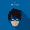 Mask Hero superhero flat style icon vector logo