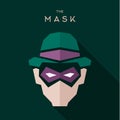 Mask Hero superhero flat style icon vector logo