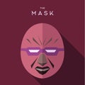 Mask Hero superhero flat style icon vector logo