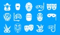 Mask icon blue set
