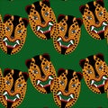 Mask jaguar pattern of the Aztecs of Royalty Free Stock Photo