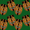 Mask jaguar pattern of the Aztecs of Royalty Free Stock Photo