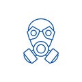 Mask line icon concept. Mask flat  vector symbol, sign, outline illustration. Royalty Free Stock Photo