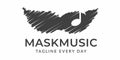 Mask melody music logo design