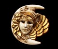 Mask, the Moon on a black background Royalty Free Stock Photo