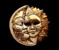 Mask, the Moon and the sun Royalty Free Stock Photo