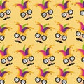 Mask mustache glasses hat april fools background