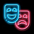 Mask People Emotions neon glow icon illustration