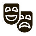 Mask People Emotions Vector Glyph Illustration