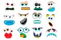 Mask, Photobooth Props. Monster Mouths and Eyes Set. Royalty Free Stock Photo