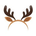 Mask with reindeer antler isolated on white background. Merry Christmas. vector illustration