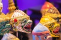 Mask replica `Hua Khon`traditional culture dance in Thailand.