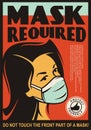 Mask required door sign design