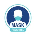 Mask required - face silhouette protective mask