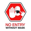 Mask required sign stylized as stop roadsign Royalty Free Stock Photo