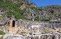 Mask, rock tombs and ancient theater