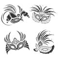 Masquerade masks vector set Royalty Free Stock Photo