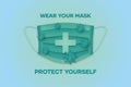 GREEN MASK PROTECT FROM CORONA VIRUS