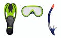 Mask snorkel flippers on wg Royalty Free Stock Photo