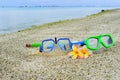 Mask and snorkels on tropical Island vacation