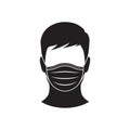 Mask virus protection icon symbol flat vector Royalty Free Stock Photo