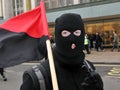 Masked Anarchist Protester in London Royalty Free Stock Photo