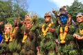 Masked artists perform `Kummatti dance`