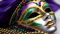 Masked beauty in a gold costume, elegance shines generated by AI Royalty Free Stock Photo