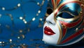 Masked beauty shines at glamorous Mardi Gras party generated by AI Royalty Free Stock Photo