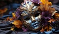 Masked celebration in autumn a colorful tradition of elegance and mystery generated by AI