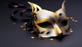 Masked celebration, a golden disguise of mystery and elegance generated by AI