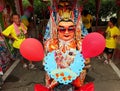 Masked Dancer at a Temple Carnival in Taiwan Royalty Free Stock Photo