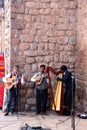 Masked dancers at Plaza de Armas.