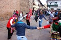 Masked dancers at Plaza de Armas.