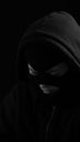 Masked female burglar in black look. Crime concept Royalty Free Stock Photo