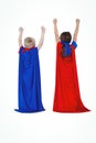 Masked kids pretending to be superheroes