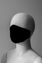 Masked mannequin abstract face. Quarantine and loneliness