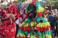Masked men Caretos at Iberian Mask Festival Parade in Lisbon