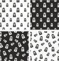 Masked Mexican Wrestler or Lucha Libre Avatar Big & Small Aligned & Random Seamless Pattern Set