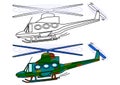 Masked military helicopter - coloring book