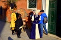 Masked people at Venice street