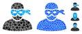 Masked Thief Composition Icon of Circle Dots Royalty Free Stock Photo