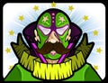 Masked Wrestler with stars and banner